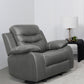 Nova Upholstered Padded Arm Glider Recliner Dark Grey