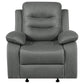 Nova Upholstered Padded Arm Glider Recliner Dark Grey