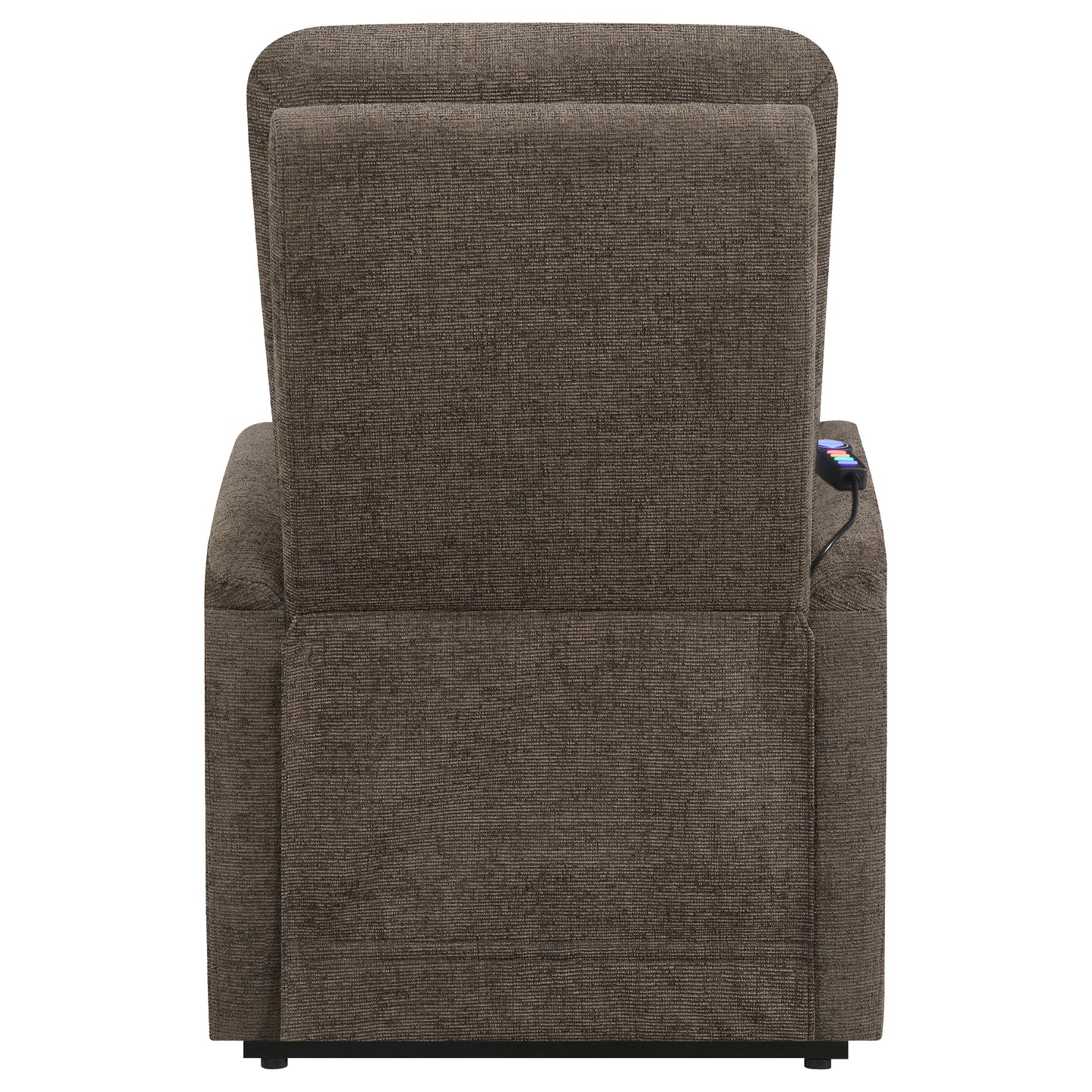 Henrietta Upholstered Power Lift Massage Chair Brown