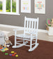 Annie Slat Back Solid Wood Kids Rocking Chair White