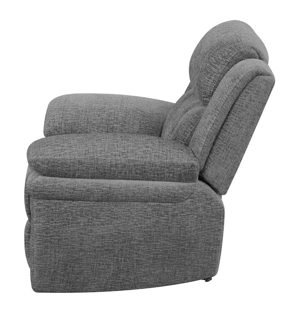 Bahrain Upholstered Glider Recliner Charcoal