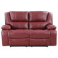 Camila Upholstered Motion Reclining Loveseat Red