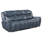 Sloane 2-piece Upholstered Reclining Sofa Set Blue