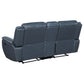 Sloane 2-piece Upholstered Reclining Sofa Set Blue