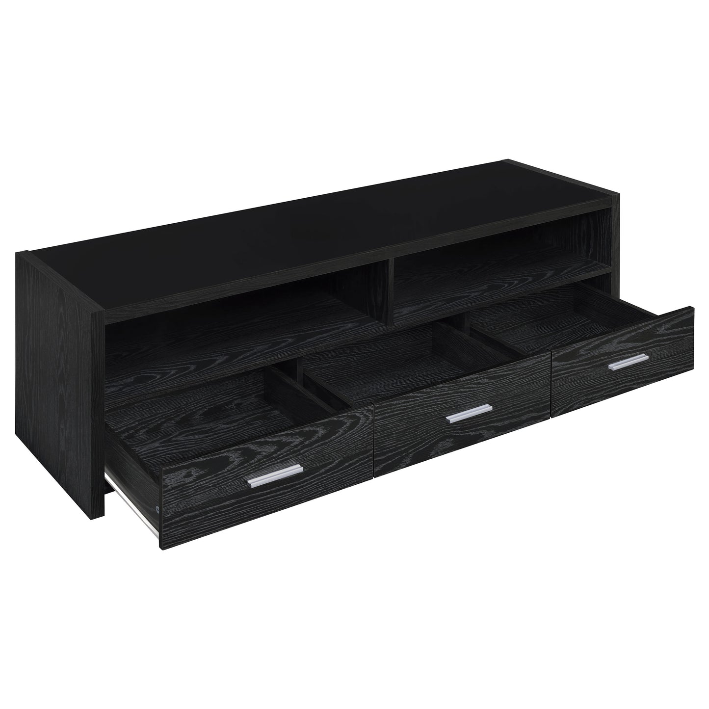 Alton 3-drawer Engineered Wood 62" TV Stand Black Oak