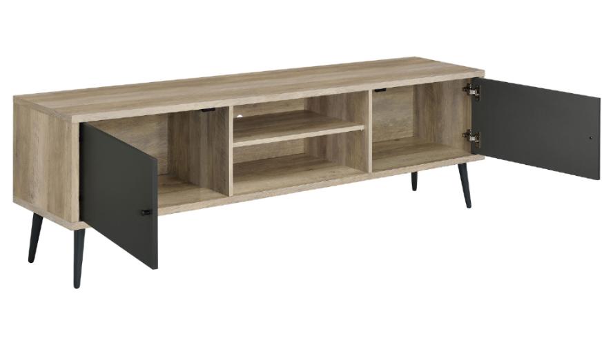 Allie 2-door Engineered Wood 71" TV Stand Distressed Pine