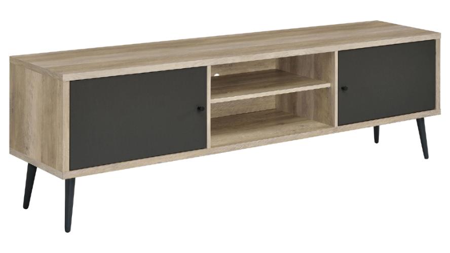 Allie 2-door Engineered Wood 71" TV Stand Distressed Pine