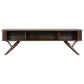 Valna Wood 71" TV Stand with Sliding Doors Walnut