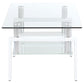 Dyer 1-shelf Rectangular Glass Top Coffee Table White