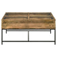 Stephie 4-drawer Square Glass Top Coffee Table Honey Brown