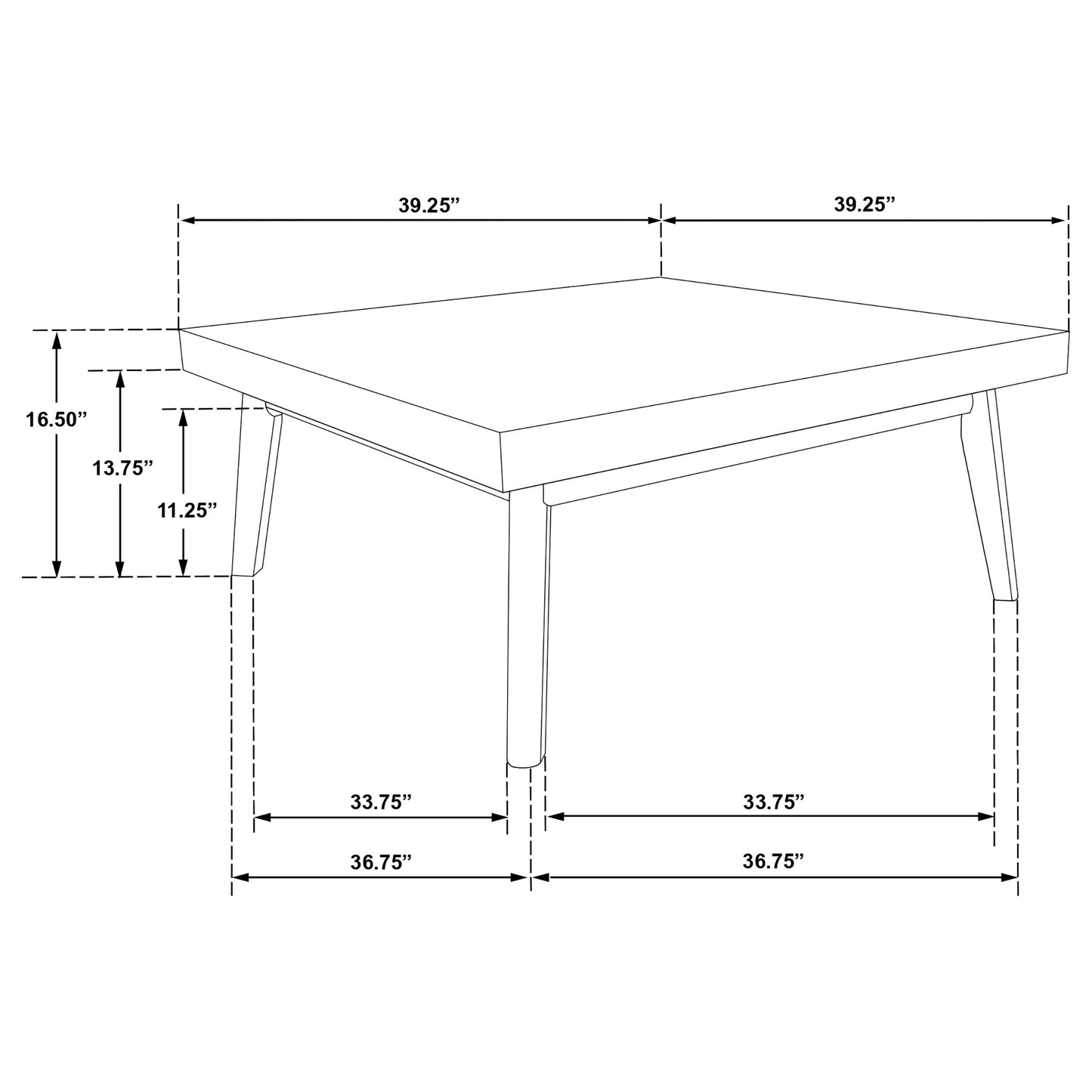 Westerly Square Wood Coffee Table Walnut Brown