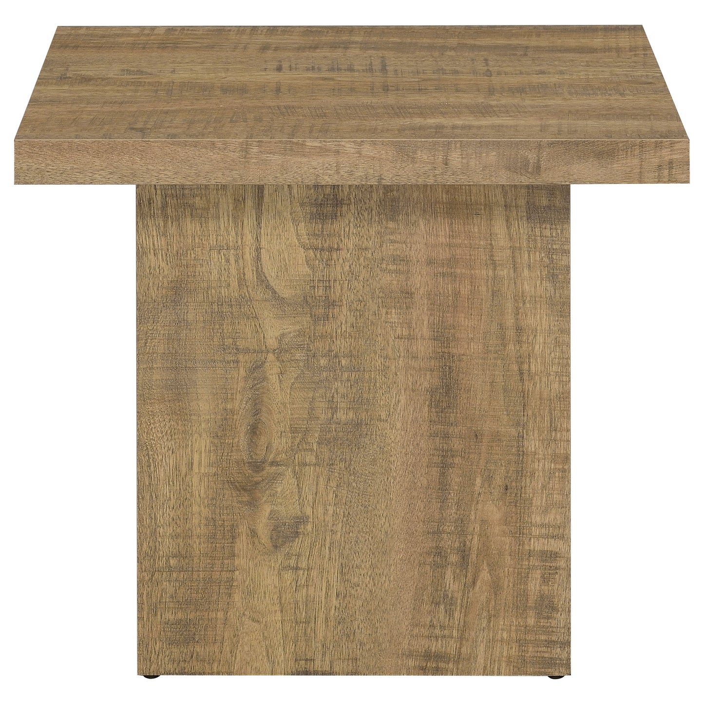 Devar Square Engineered Wood End Table Mango Brown