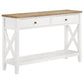 Hollis 2-drawer Wood Entryway Console Table Brown and White