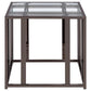 Adri Rectangular Glass Top Side End Table Black Nickel