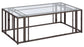 Adri Rectangular Glass Top Coffee Table Black Nickel