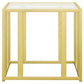 Adri Rectangular Glass Top Side End Table Matte Brass