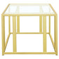 Adri Rectangular Glass Top Coffee Table Matte Brass