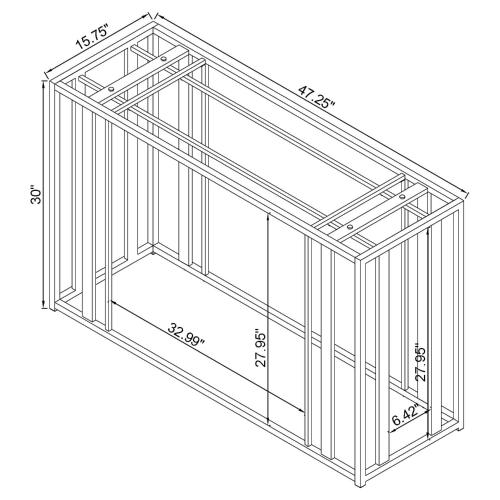 Adri Glass Top Entryway Sofa Console Table Matte Brass
