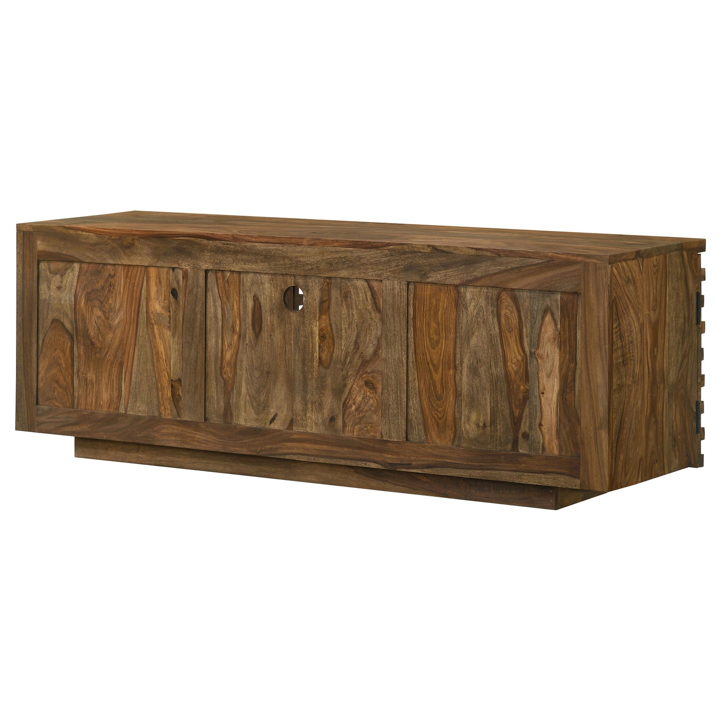 Julia 2-door Solid Sheesham Wood 58" TV Stand Natural