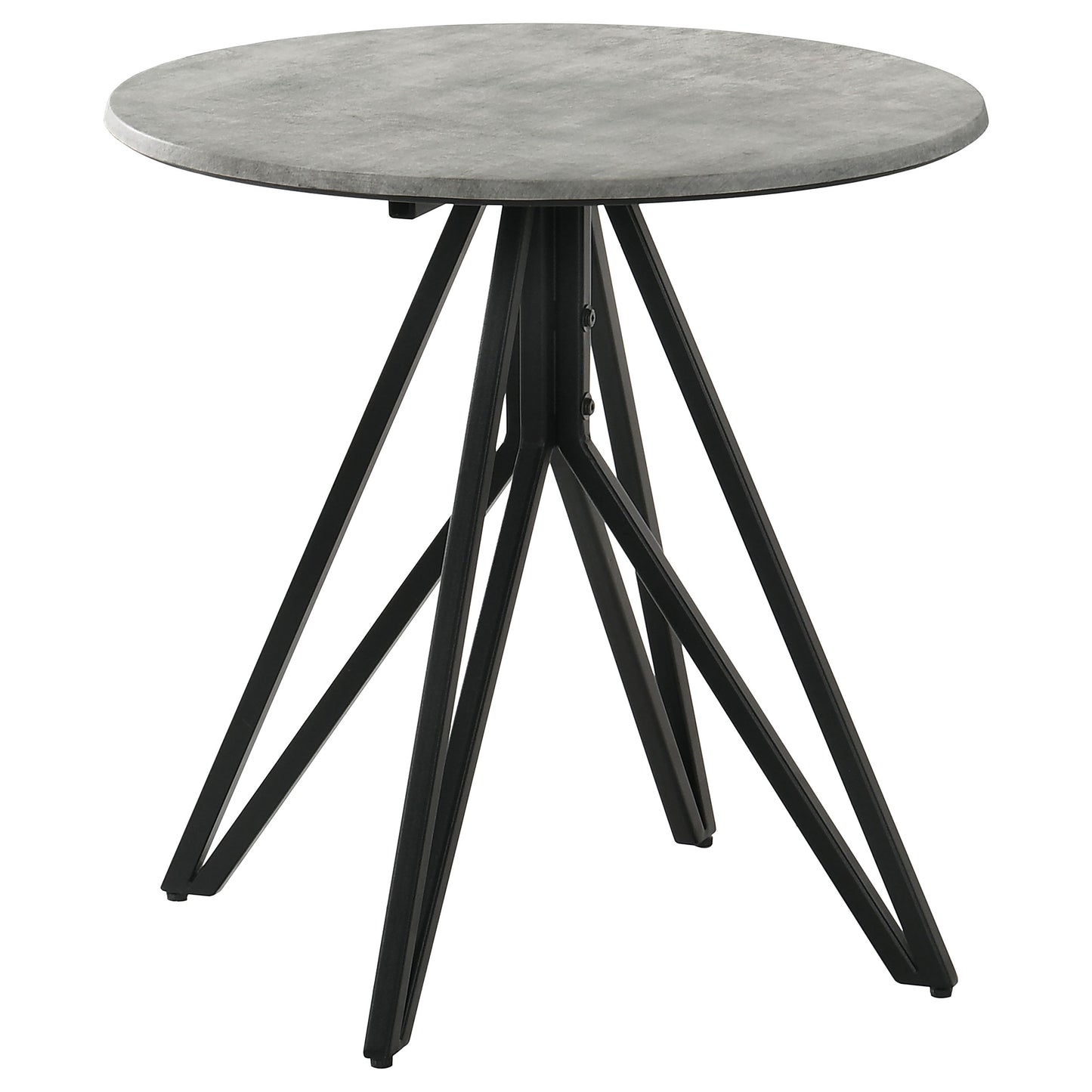 Hadi Round SmartTop Side End Table Cement and Gunmetal