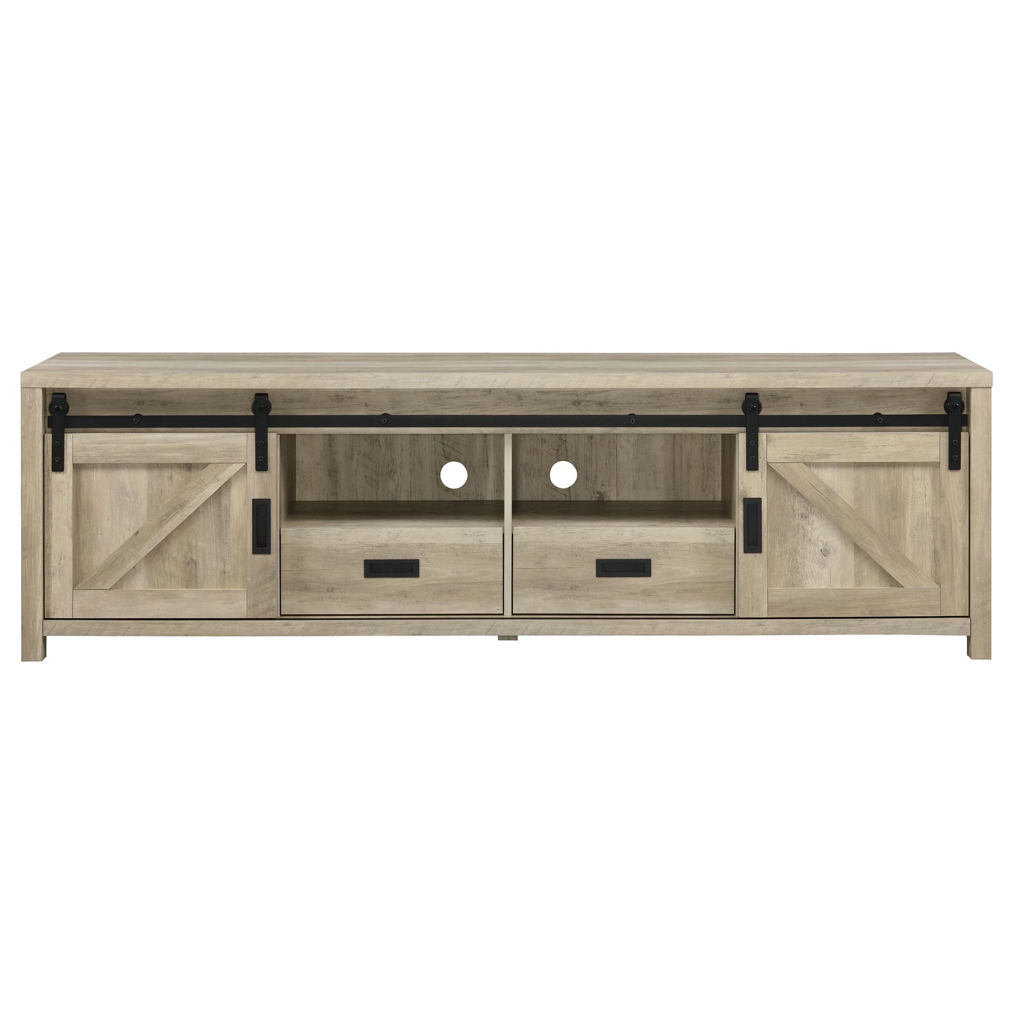 Madra 2-door Engineered Wood 79" TV Stand Distressed Pine