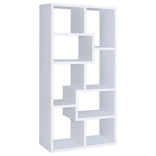 Theo 71-inch 6-shelf Bookshelf White