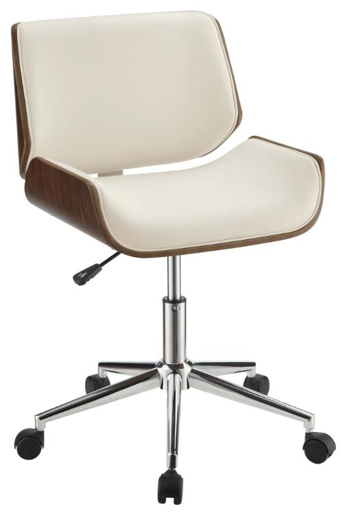 Addington Upholstered Adjustable Office Desk Chair Ecru