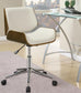 Addington Upholstered Adjustable Office Desk Chair Ecru