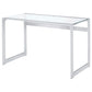 Hartford 47-inch Glass Top Writing Desk Chrome