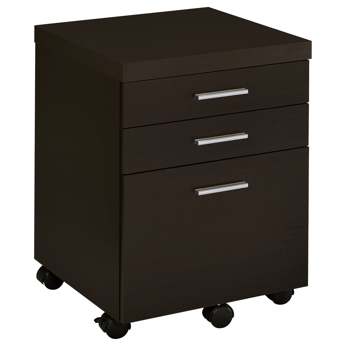 Skylar L-Shape Desk with Mobile File Cabinet Cappuccino