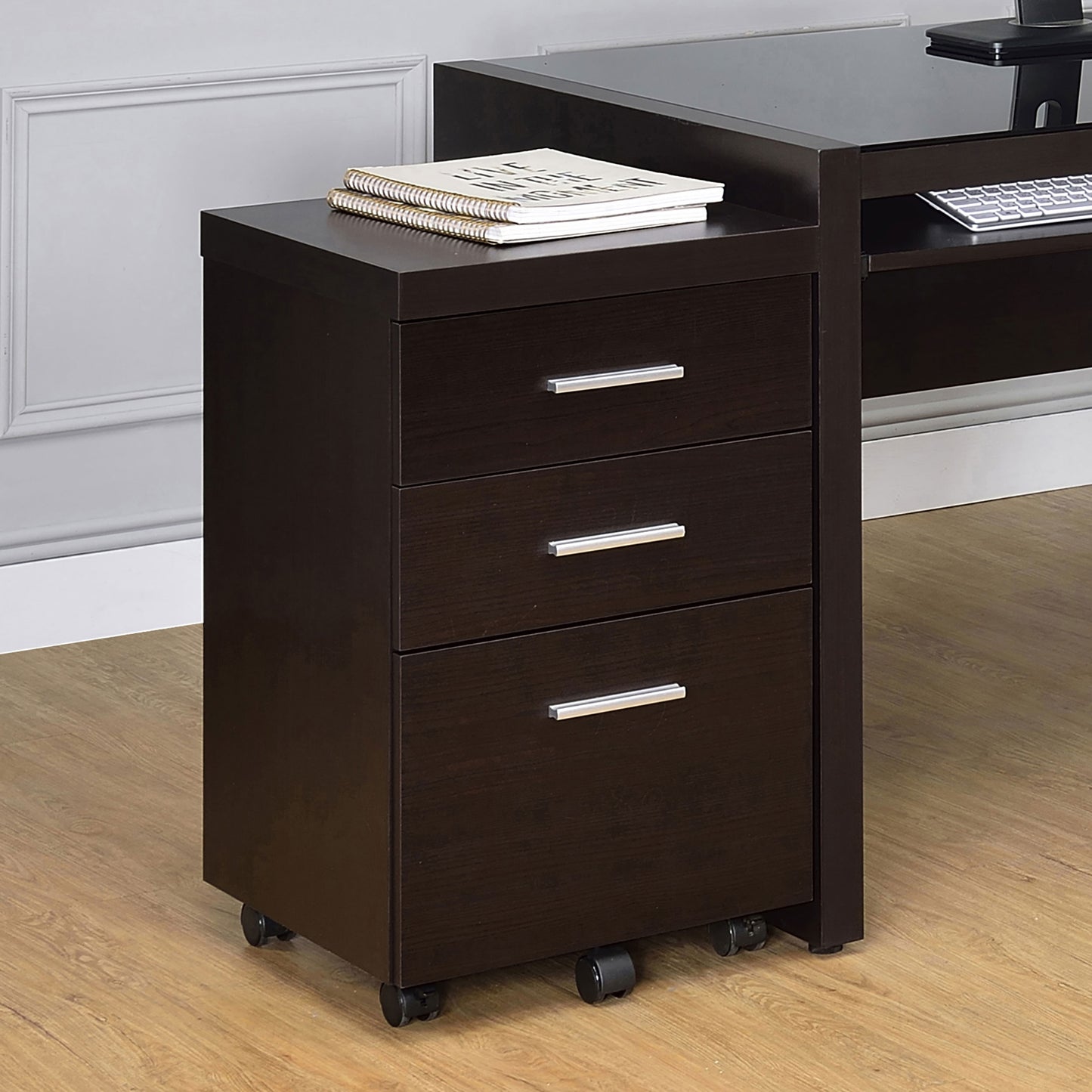 Skeena 3-drawer Mobile Office Storage Cabinet Cappuccino