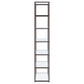 Kate 78-inch 5-shelf Glass Bookshelf Black Nickel