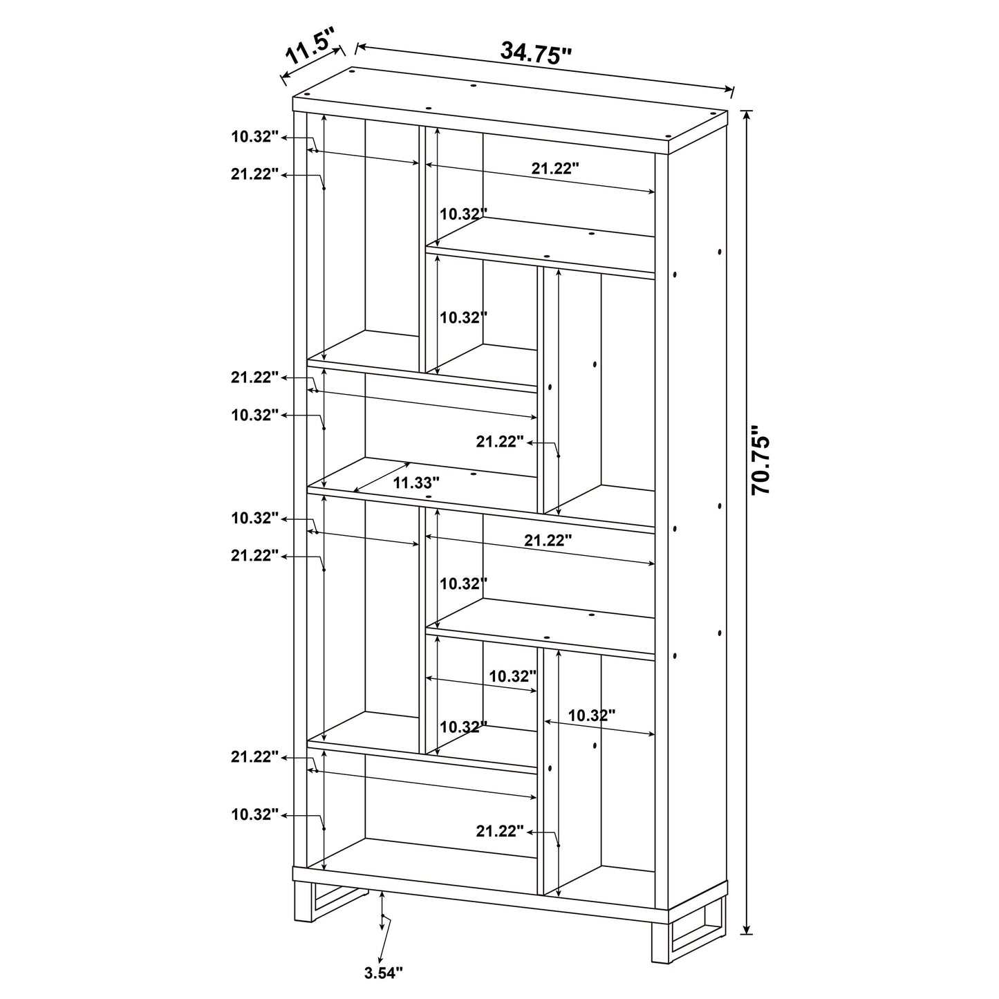 Delwin 71-inch 6-shelf Bookshelf Rustic Nutmeg