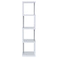 Baxter 67-inch 4-shelf Bookshelf White and Chrome