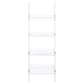 Amaturo 72-inch 4-shelf Acrylic Ladder Bookshelf Clear