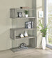 Emelle 63-inch 4-shelf Glass Panel Bookshelf Grey Driftwood