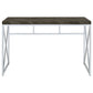 Grimma 47-inch Writing Office Desk Rustic Grey and Chrome