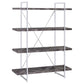 Grimma 63-inch 4-shelf Bookshelf Rustic Grey and Chrome