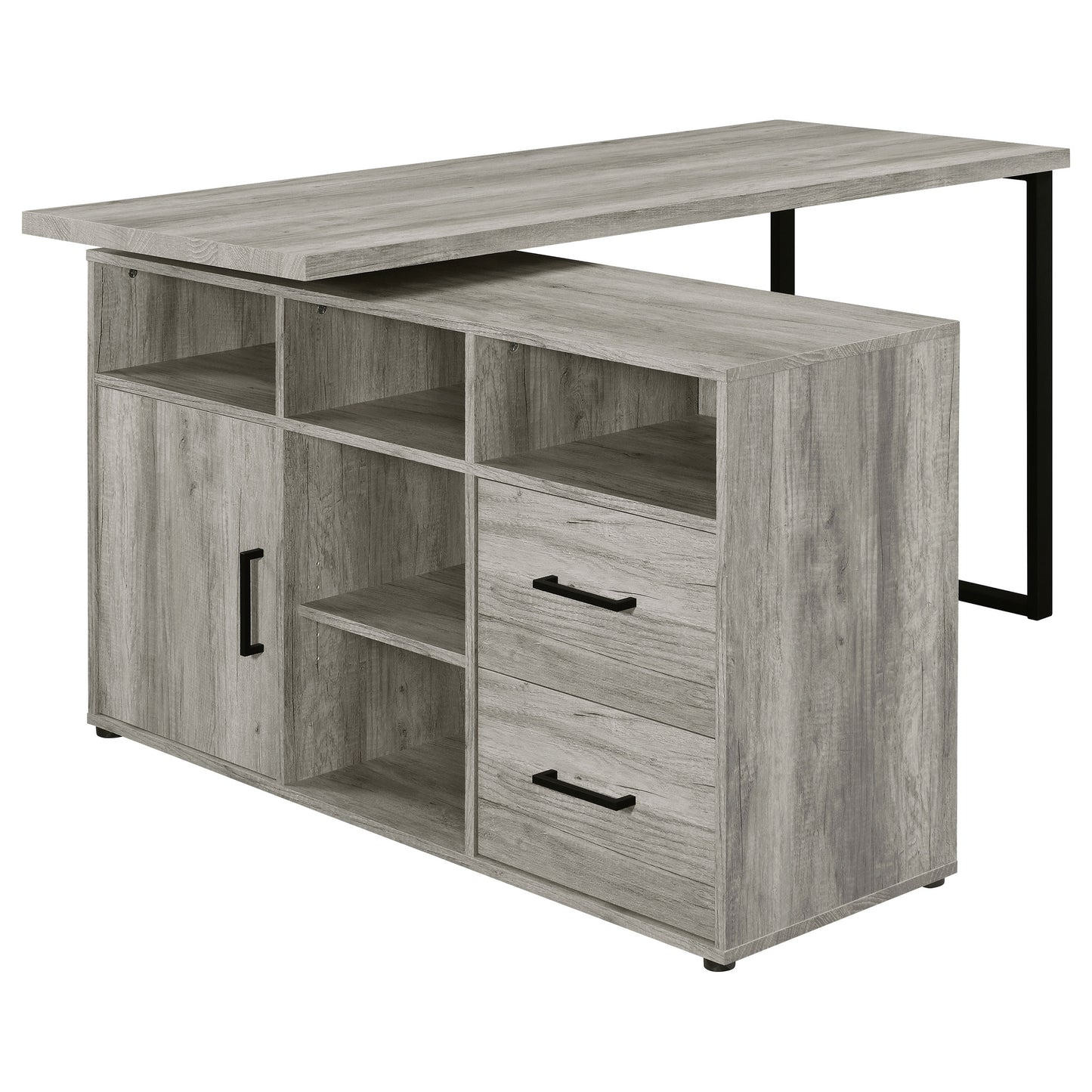 Hertford 59-inch L-Shape Computer Desk Grey Driftwood