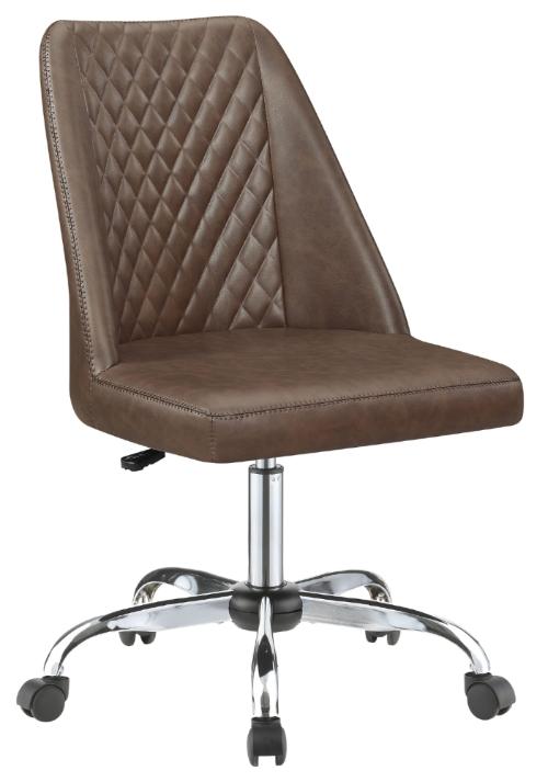 Althea Upholstered Adjustable Home Office Desk Chair Brown