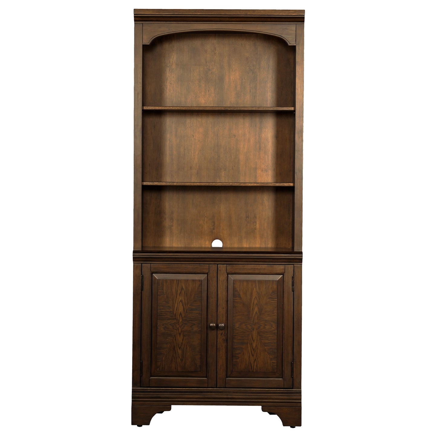 Hartshill 78-inch 3-shelf Cabinet Bookcase Burnished Oak