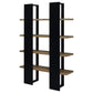 Danbrook 71-inch 4-shelf Bookshelf Black and Aged Walnut