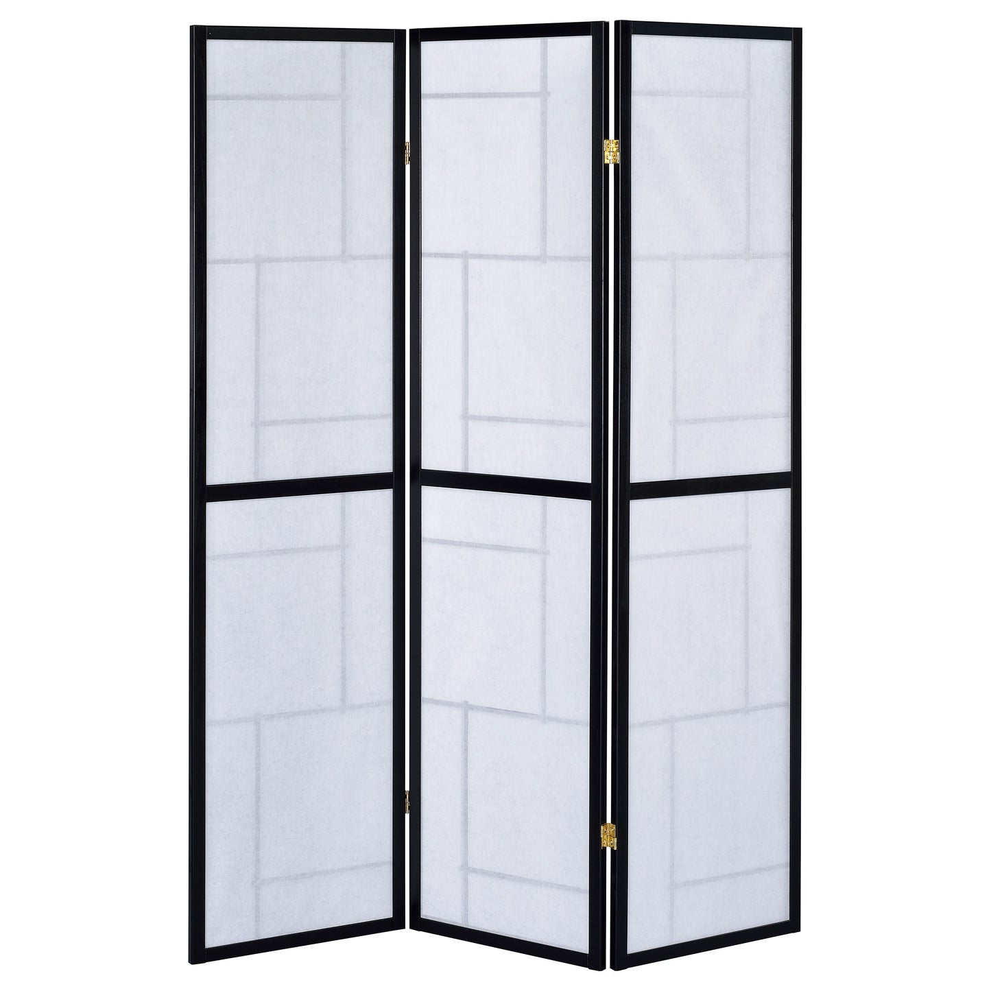 Damis 3-Panel Room Divider Folding Shoji Screen Black