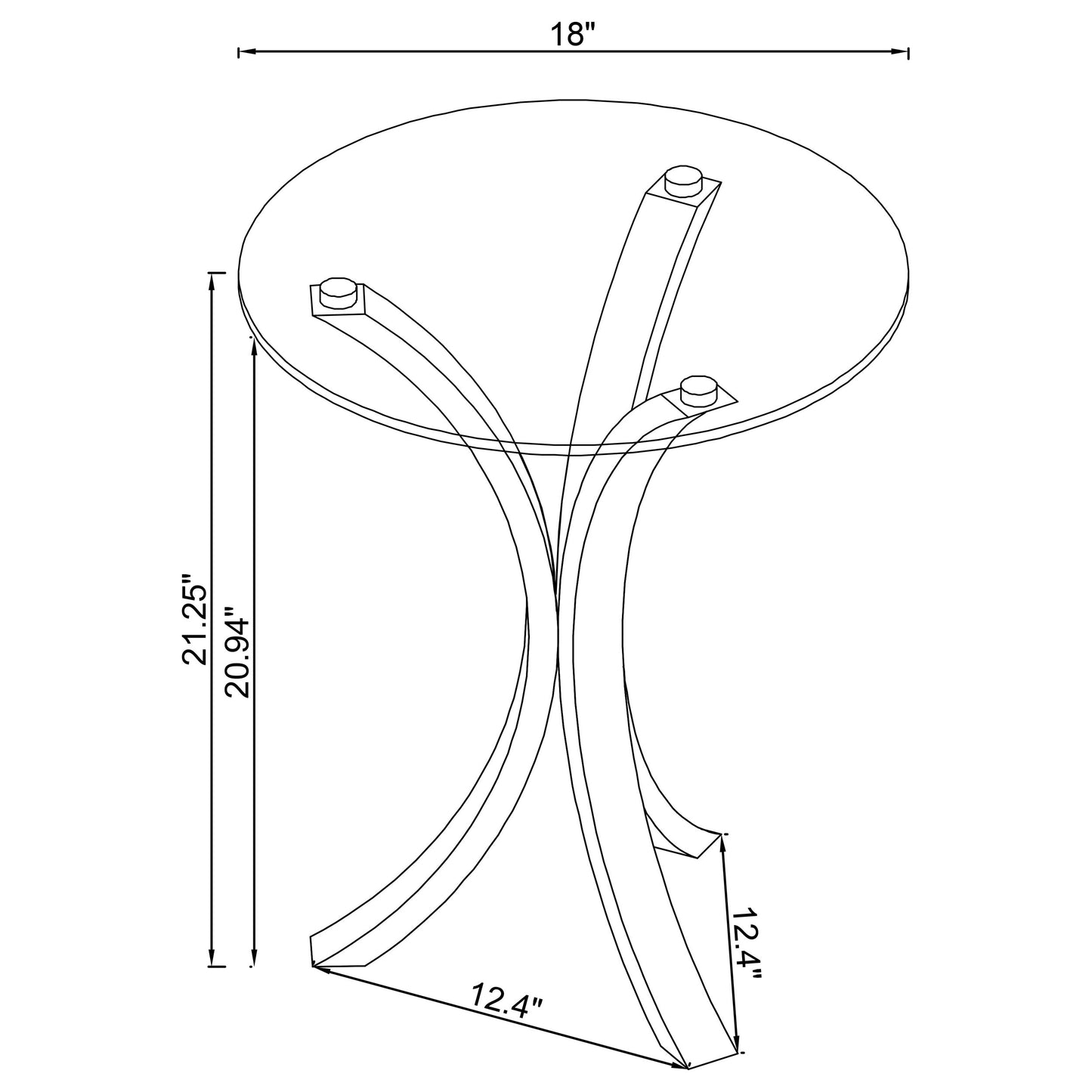 Laning Round Glass Top Acrylic Side Table Clear