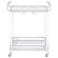 Jefferson 2-tier Glass Shelf Acrylic Bar Cart Chrome