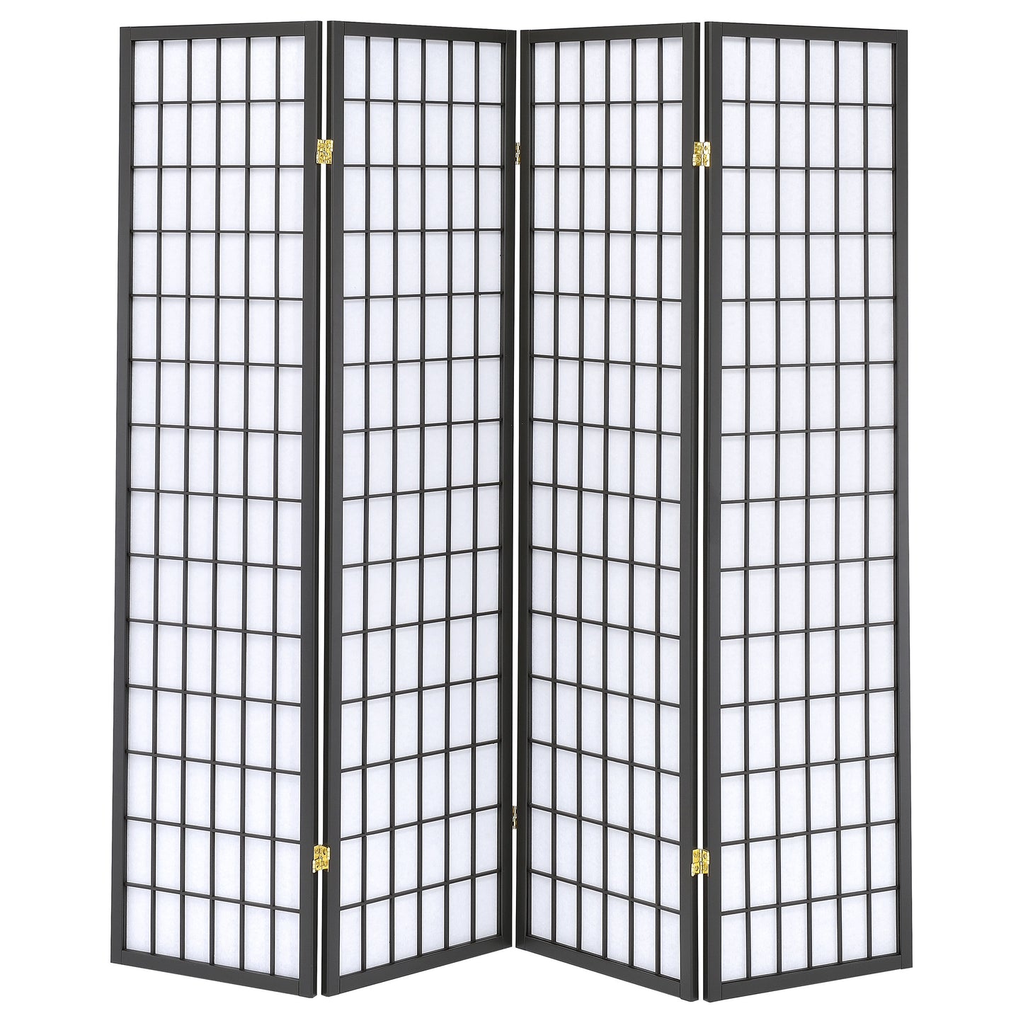 Roberto 4-Panel Room Divider Folding Shoji Screen Dark Grey