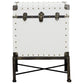 Nancy Upholstered Vintage Side Table Storage Trunk White