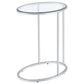 Kyle Oval Glass Top C-Shaped Sofa Side Table Chrome