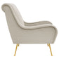 Ricci Upholstered Saddle Arm Accent Chair Stone