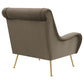 Ricci Upholstered Saddle Arm Accent Chair Truffle